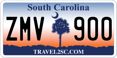 SC license plate ZMV900