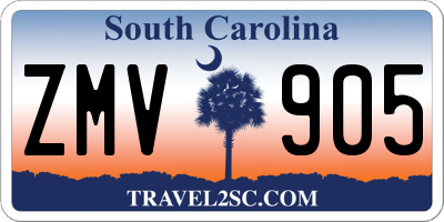 SC license plate ZMV905
