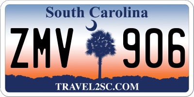 SC license plate ZMV906