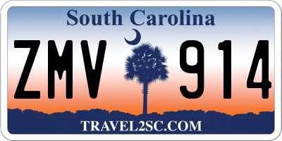 SC license plate ZMV914