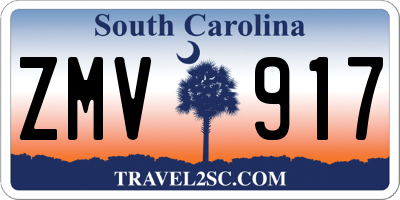 SC license plate ZMV917