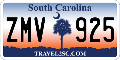 SC license plate ZMV925