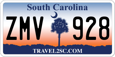 SC license plate ZMV928