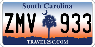 SC license plate ZMV933