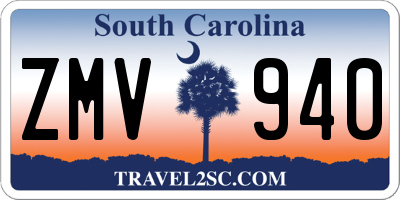 SC license plate ZMV940
