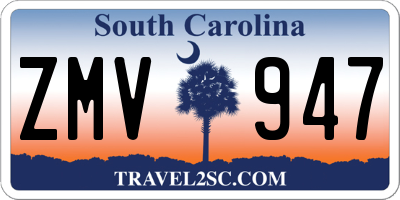 SC license plate ZMV947