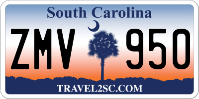 SC license plate ZMV950