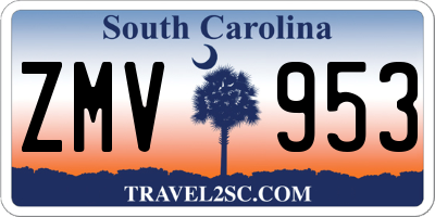 SC license plate ZMV953