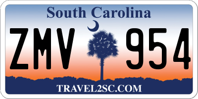 SC license plate ZMV954