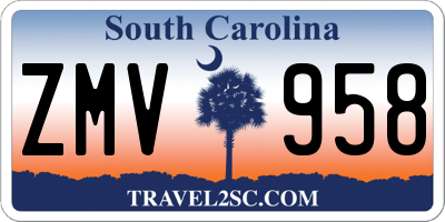 SC license plate ZMV958