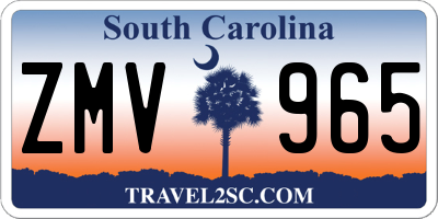 SC license plate ZMV965