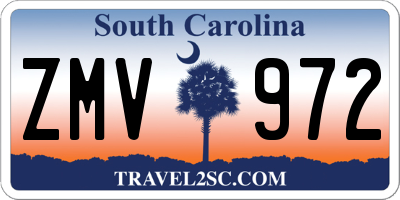 SC license plate ZMV972
