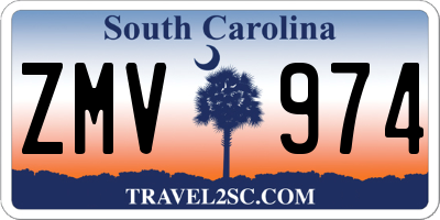 SC license plate ZMV974