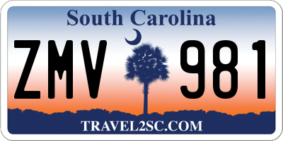 SC license plate ZMV981