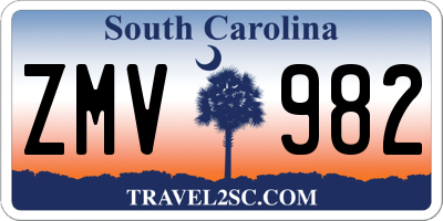 SC license plate ZMV982