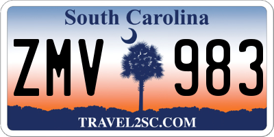 SC license plate ZMV983