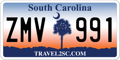SC license plate ZMV991