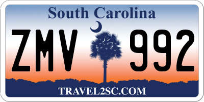 SC license plate ZMV992