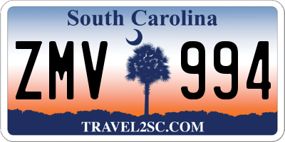 SC license plate ZMV994