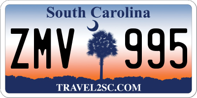 SC license plate ZMV995