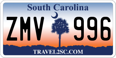SC license plate ZMV996