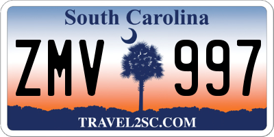 SC license plate ZMV997