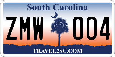 SC license plate ZMW004