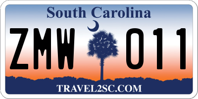 SC license plate ZMW011