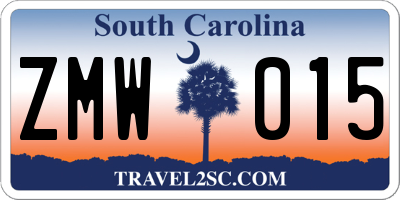 SC license plate ZMW015