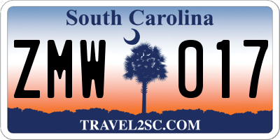SC license plate ZMW017