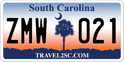 SC license plate ZMW021