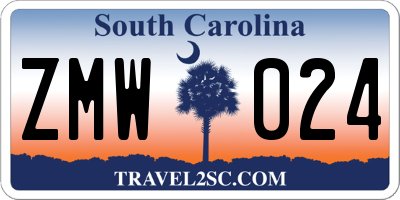 SC license plate ZMW024