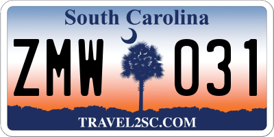 SC license plate ZMW031