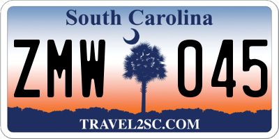 SC license plate ZMW045