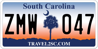 SC license plate ZMW047