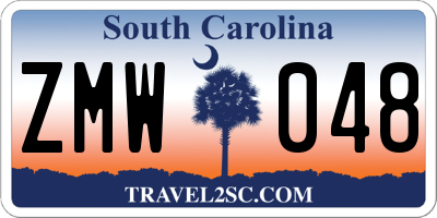 SC license plate ZMW048