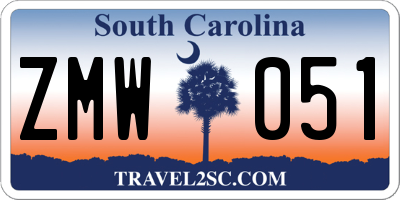 SC license plate ZMW051