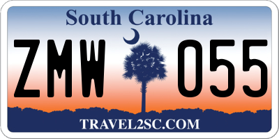 SC license plate ZMW055