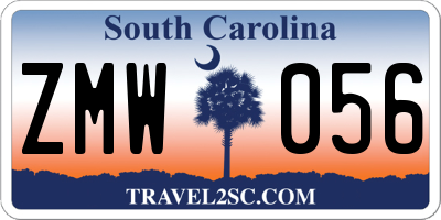 SC license plate ZMW056