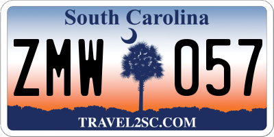 SC license plate ZMW057