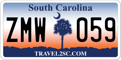 SC license plate ZMW059
