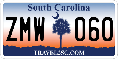 SC license plate ZMW060
