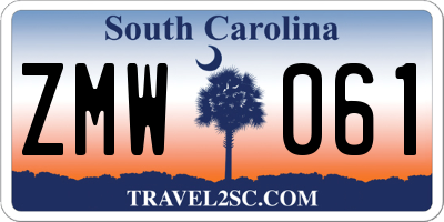 SC license plate ZMW061