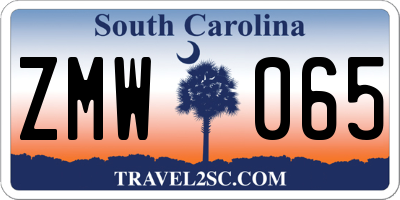 SC license plate ZMW065