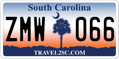 SC license plate ZMW066
