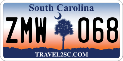 SC license plate ZMW068