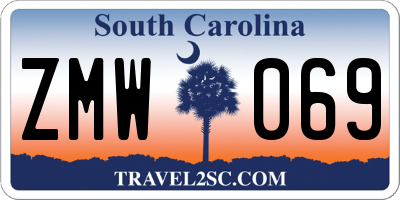SC license plate ZMW069