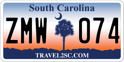 SC license plate ZMW074