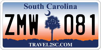 SC license plate ZMW081