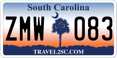 SC license plate ZMW083